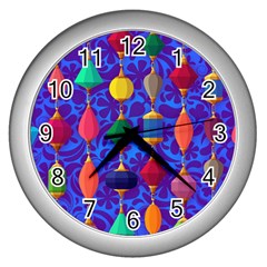 Background Stones Jewels Wall Clock (silver)