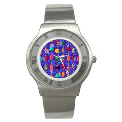 Background Stones Jewels Stainless Steel Watch