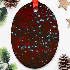 Background Star Christmas Oval Ornament (two Sides) by HermanTelo