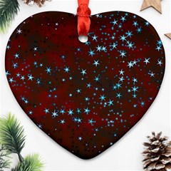 Background Star Christmas Heart Ornament (two Sides)