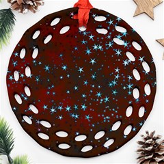 Background Star Christmas Ornament (round Filigree)