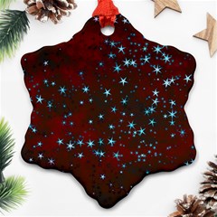 Background Star Christmas Snowflake Ornament (two Sides)