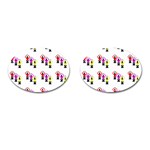 Ballet Plie Dance Ballerina Cufflinks (Oval) Front(Pair)