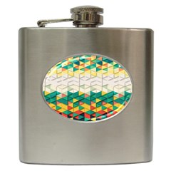 Background Triangle Hip Flask (6 Oz) by HermanTelo