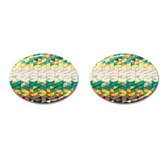 Background Triangle Cufflinks (oval)