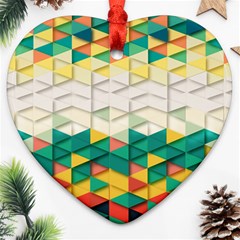 Background Triangle Heart Ornament (two Sides) by HermanTelo