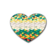 Background Triangle Rubber Coaster (heart) 