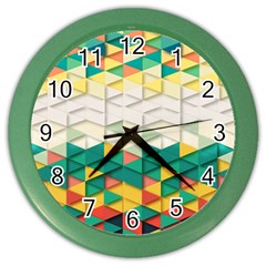 Background Triangle Color Wall Clock