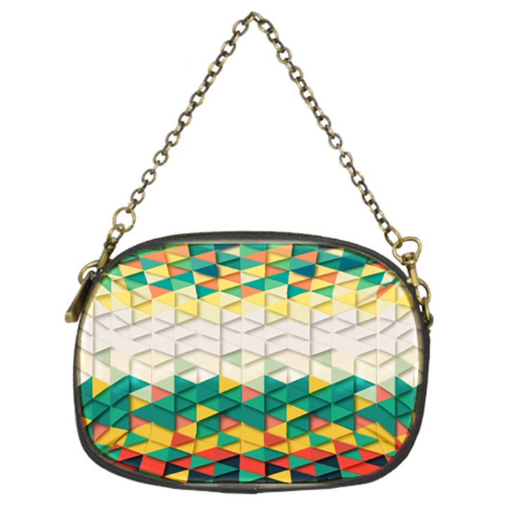 Background Triangle Chain Purse (Two Sides)