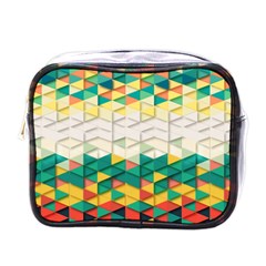 Background Triangle Mini Toiletries Bag (one Side)