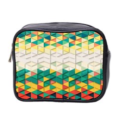 Background Triangle Mini Toiletries Bag (two Sides)