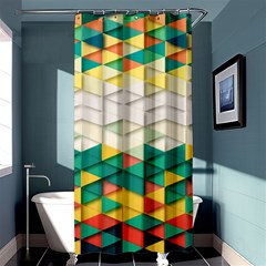 Background Triangle Shower Curtain 36  X 72  (stall)  by HermanTelo