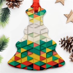 Background Triangle Christmas Tree Ornament (two Sides) by HermanTelo