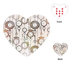 Background Watches Key Time Retro Playing Cards (heart)