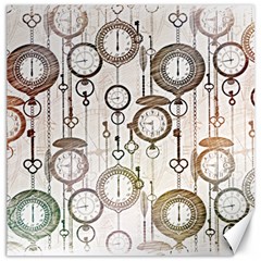 Background Watches Key Time Retro Canvas 12  X 12 