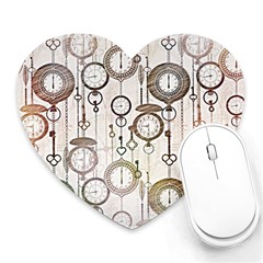 Background Watches Key Time Retro Heart Mousepads by HermanTelo