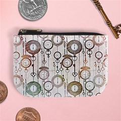 Background Watches Key Time Retro Mini Coin Purse