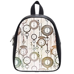 Background Watches Key Time Retro School Bag (small)