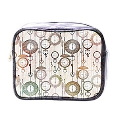 Background Watches Key Time Retro Mini Toiletries Bag (one Side) by HermanTelo