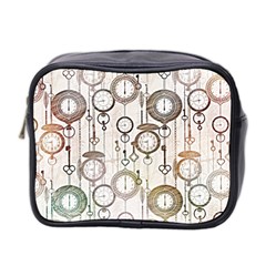 Background Watches Key Time Retro Mini Toiletries Bag (two Sides)