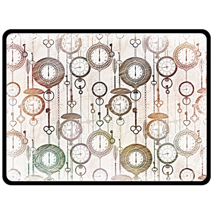 Background Watches Key Time Retro Fleece Blanket (Large) 