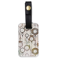 Background Watches Key Time Retro Luggage Tag (one Side) by HermanTelo