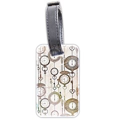 Background Watches Key Time Retro Luggage Tag (two Sides)