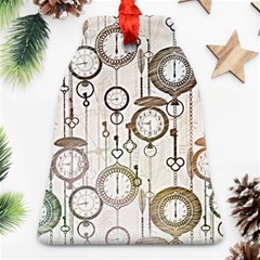 Background Watches Key Time Retro Bell Ornament (two Sides)