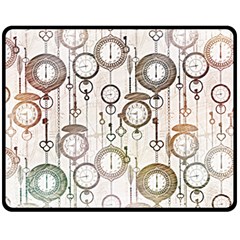 Background Watches Key Time Retro Double Sided Fleece Blanket (medium) 