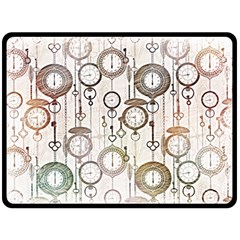 Background Watches Key Time Retro Double Sided Fleece Blanket (large)  by HermanTelo