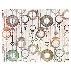 Background Watches Key Time Retro Double Sided Flano Blanket (medium)  by HermanTelo