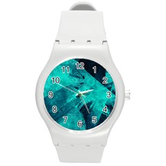 Background Texture Round Plastic Sport Watch (m)