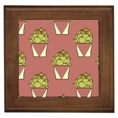 Cactus Pattern Background Texture Framed Tiles by HermanTelo