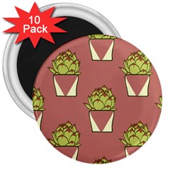 Cactus Pattern Background Texture 3  Magnets (10 Pack)  by HermanTelo