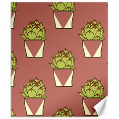 Cactus Pattern Background Texture Canvas 8  X 10  by HermanTelo