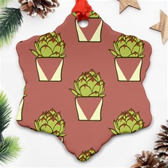 Cactus Pattern Background Texture Snowflake Ornament (two Sides)