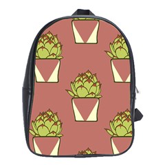 Cactus Pattern Background Texture School Bag (xl)