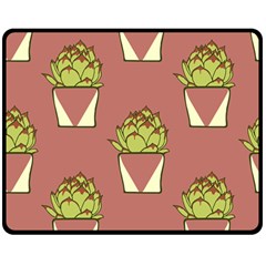 Cactus Pattern Background Texture Double Sided Fleece Blanket (medium) 