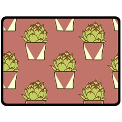 Cactus Pattern Background Texture Double Sided Fleece Blanket (large)  by HermanTelo