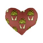 Cactus Pattern Background Texture Standard 16  Premium Flano Heart Shape Cushions Front