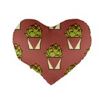 Cactus Pattern Background Texture Standard 16  Premium Flano Heart Shape Cushions Back