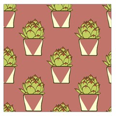 Cactus Pattern Background Texture Large Satin Scarf (square)