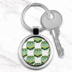 Cactus Pattern Key Chain (Round)