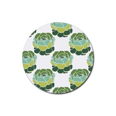 Cactus Pattern Rubber Round Coaster (4 Pack)  by HermanTelo