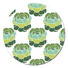 Cactus Pattern Magnet 5  (Round)