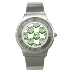 Cactus Pattern Stainless Steel Watch