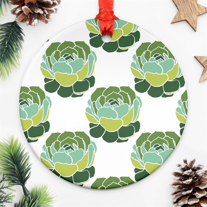 Cactus Pattern Round Ornament (Two Sides)