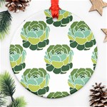 Cactus Pattern Round Ornament (Two Sides) Back