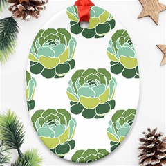 Cactus Pattern Oval Ornament (Two Sides)