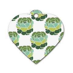 Cactus Pattern Dog Tag Heart (One Side)